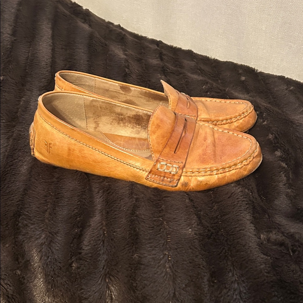 Frye Women’s Light golden brown Leather Loafers